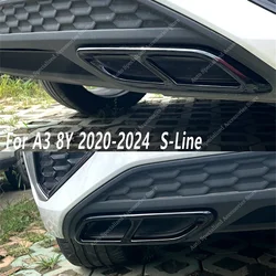 Cubiertas de escape Audi A3 8Y Sportback negro brillante 2020-2024