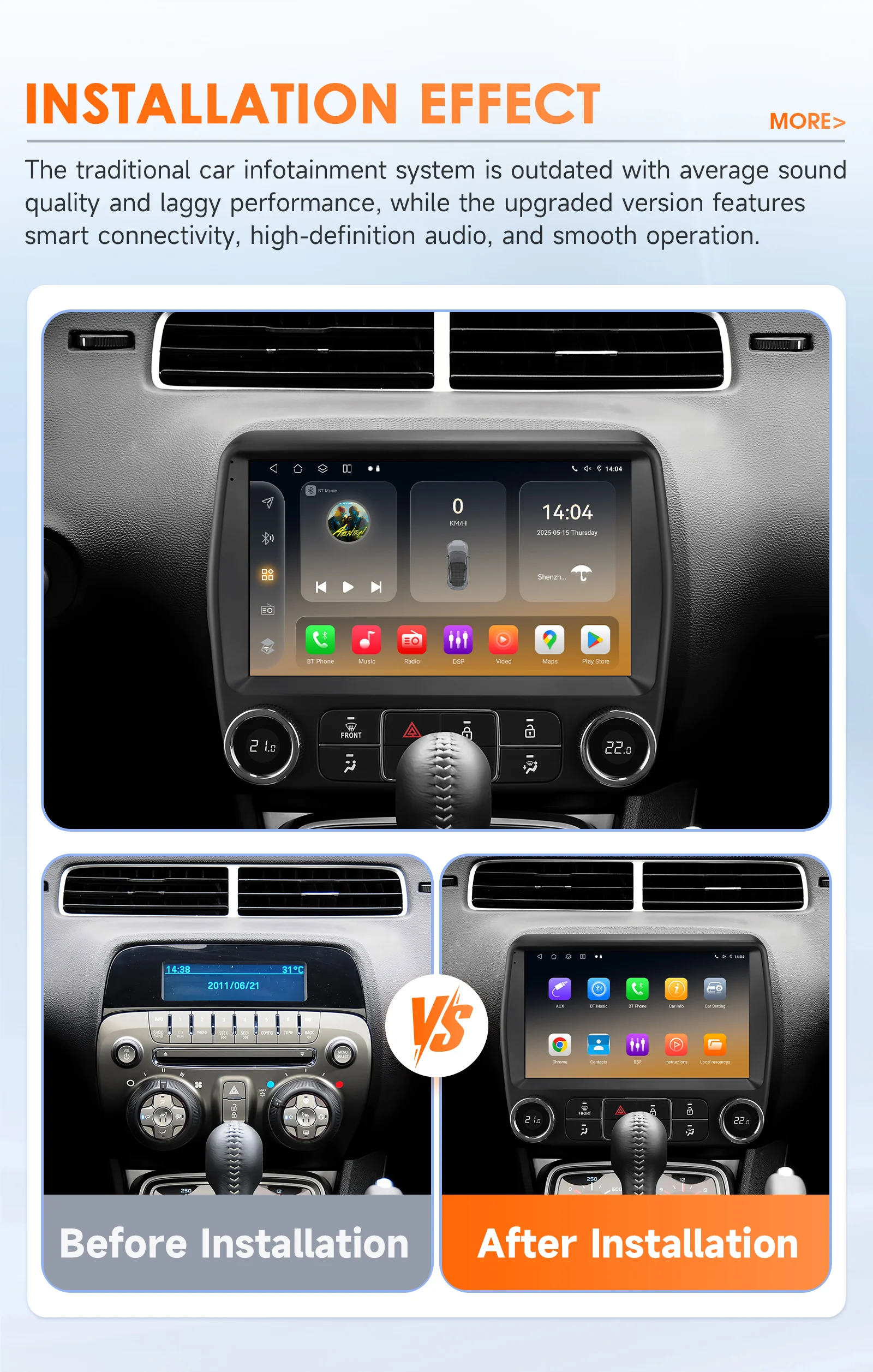 Hizpo radio Android 14 con CarPlay inalámbrico para Chevrolet Camaro - imagen 2