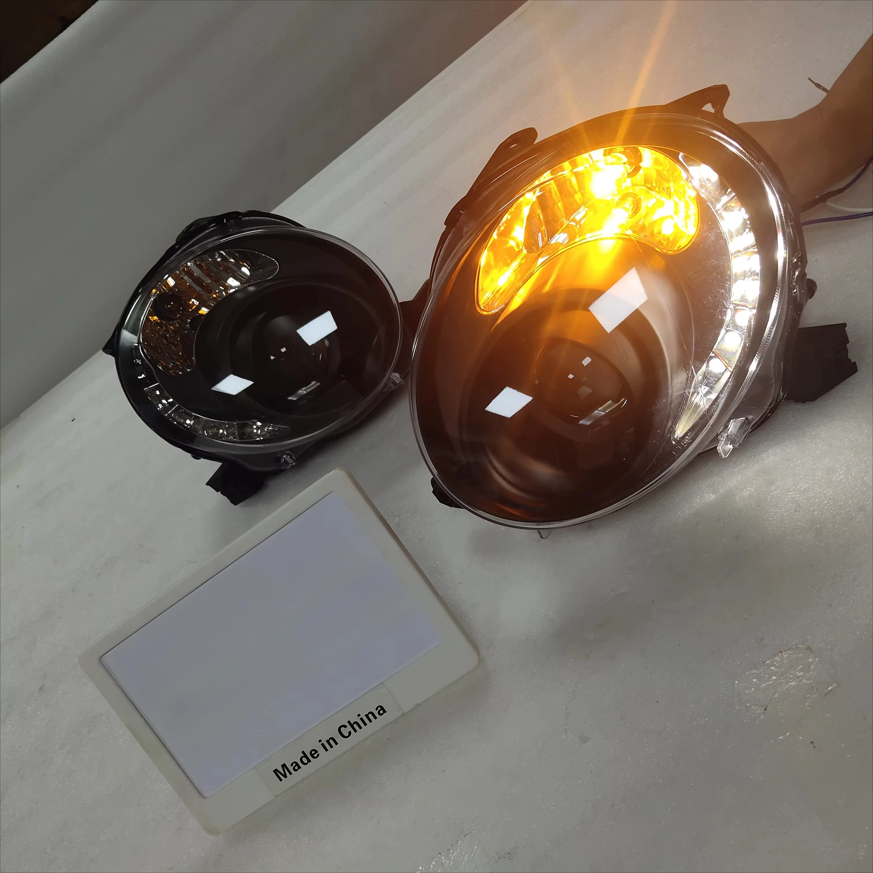Faros LED delanteros para Fiat 500 2007-2014 con carcasa negra - imagen 3