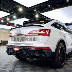 Estilo v para Audi Q5 Q5L Spoiler 2019 2020 2021 2022 + Material ABS de alta calidad alerón medio trasero de coche accesorios Kit de carrocería