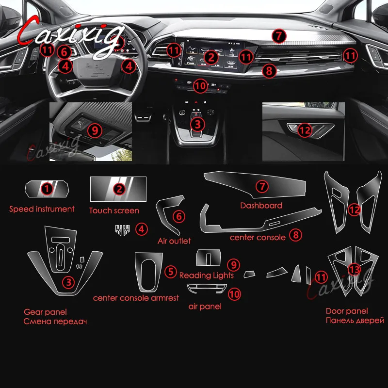 Film protector TPU paneles interiores Audi Q3 Q5 Q7 Q8 - imagen 2