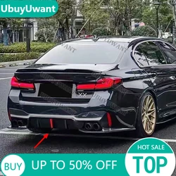 Para BMW 5 Series M5 F90 G30 G38 3D con luces estilo labio trasero de carbono difusor de parachoques trasero divisor trasero alerón