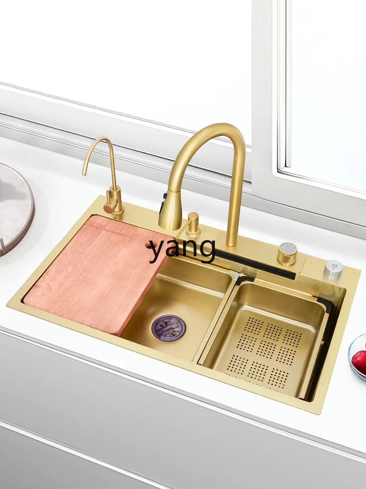 Fregadero cascada Feiyu de acero inoxidable 304 dorado LH – Taichung - imagen 4