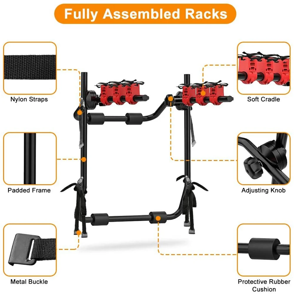 Portabicis coche plegable para hatchback, sedán y monovolumen - imagen 3