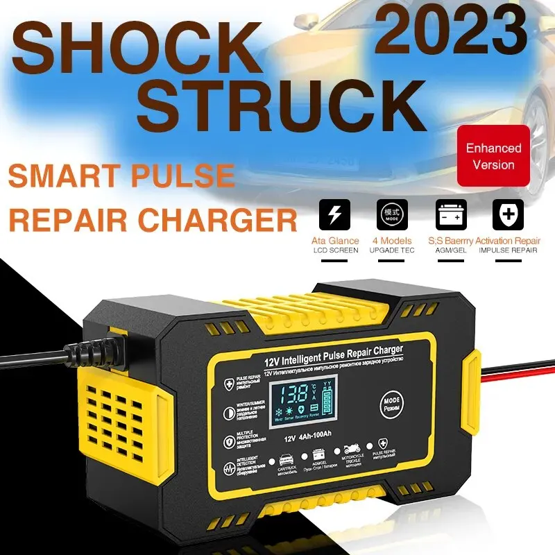 Cargador batería coche 12V 6A automático con pantalla LCD - imagen 4