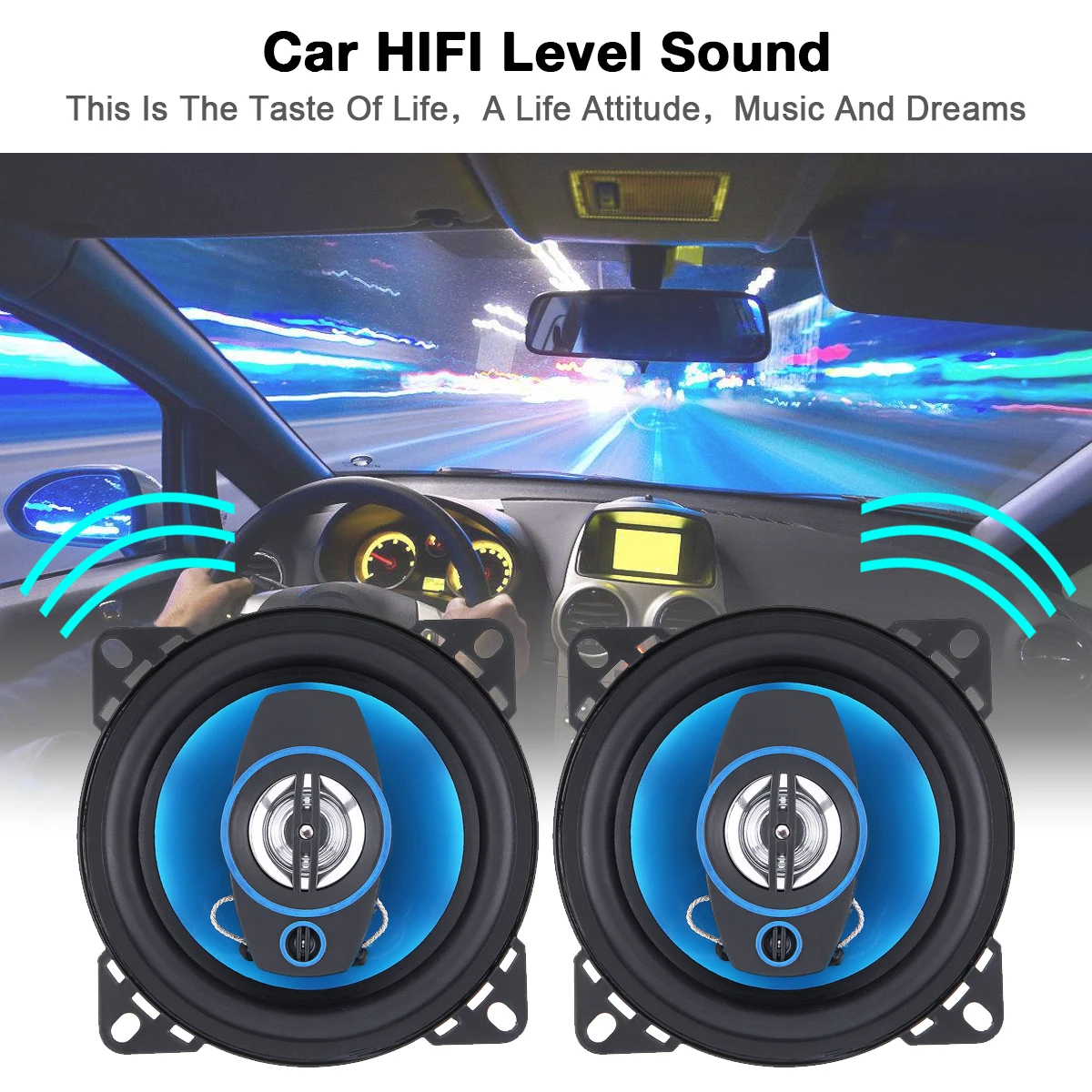 Altavoz coaxial 4″ 300W 2 vías rango completo – Pack 2 uds para coche - imagen 3