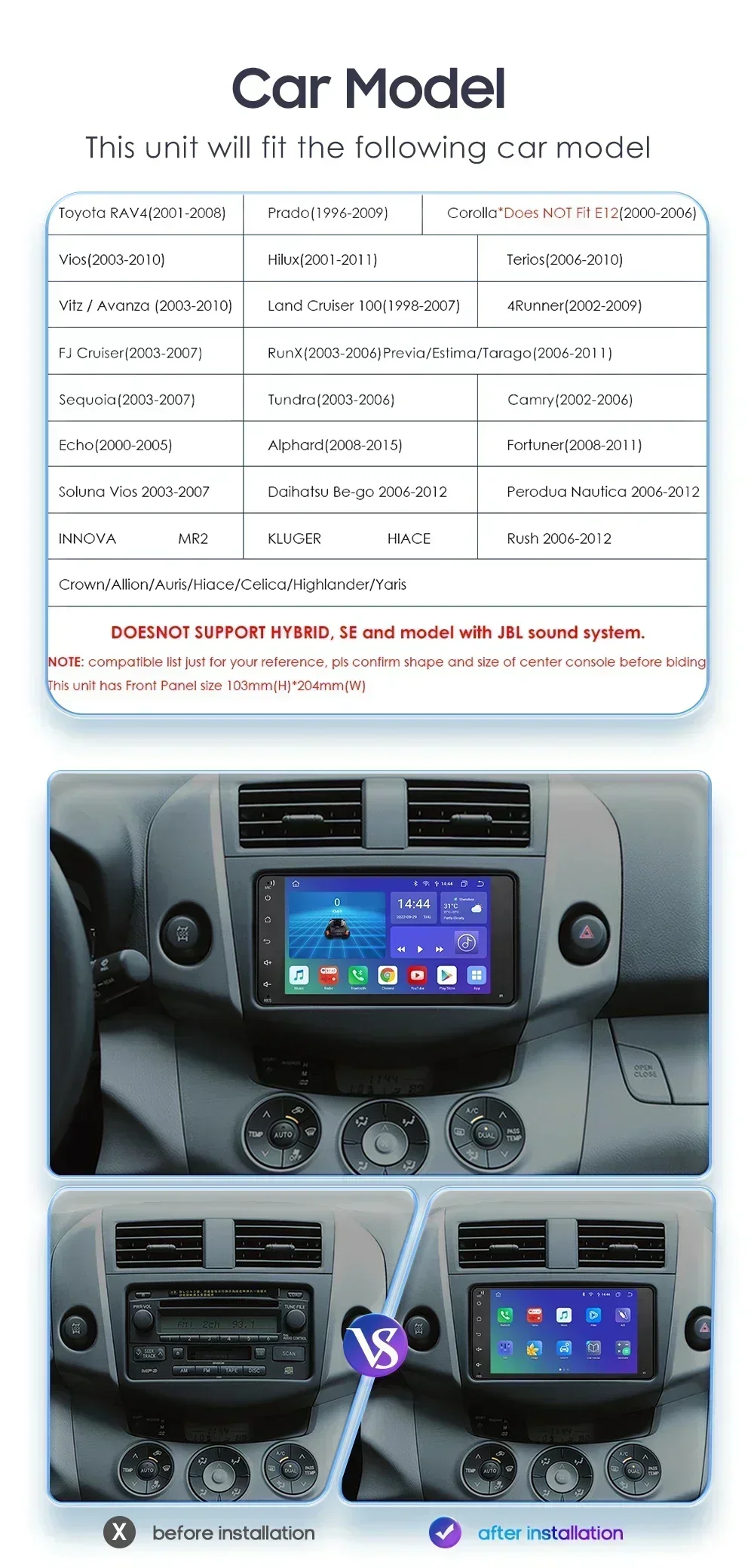 Hizpo 7 pulgadas Radio Android con GPS para Toyota 4Runner Camry RAV4 - imagen 4