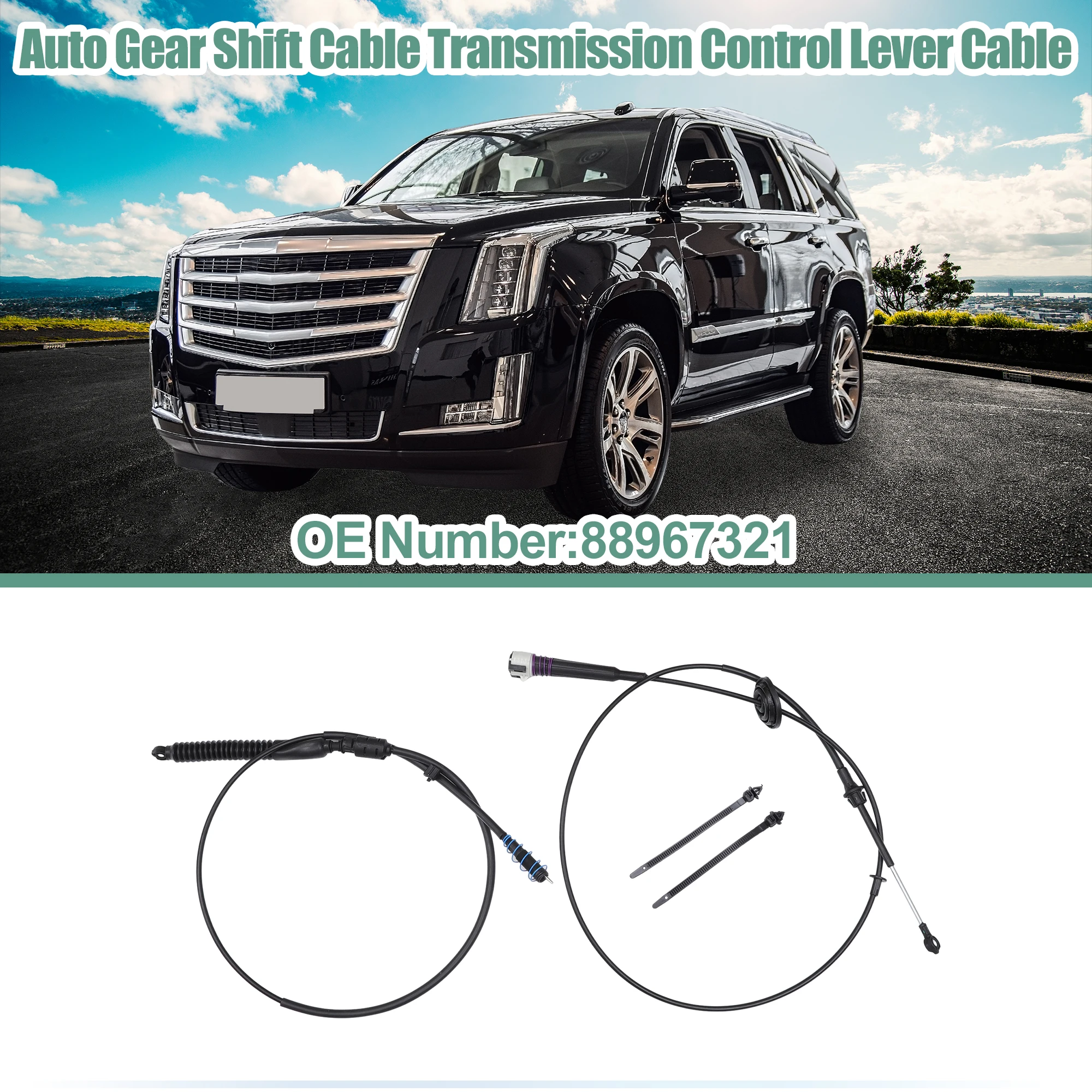X Autohaux Juego de cables de palanca de control de transmisión automática para Cadillac Escalade 2002-2006 para Chevrolet Avalanche 2002-20 No. 88967321