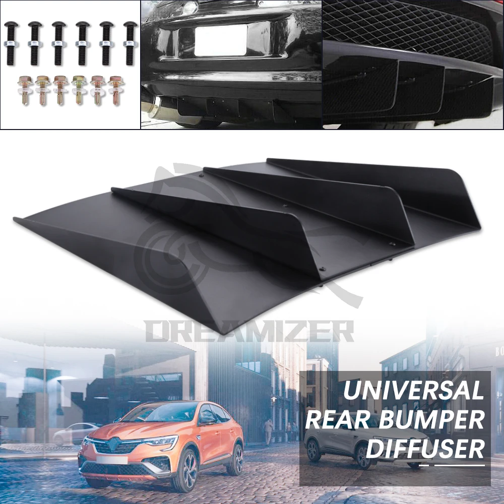 Difusor trasero negro de cuatro aletas para Dodge Challenger