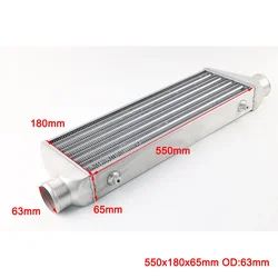 Intercooler frontal de barra y placa Turbo Universal 550x180x65mm OD63