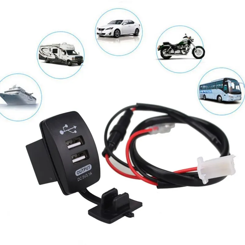 Cargador USB mechero dual 3.1A para coche moto 12V-24V - imagen 3