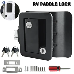 Cerradura puerta RV doble apertura con llave para remolque – negra