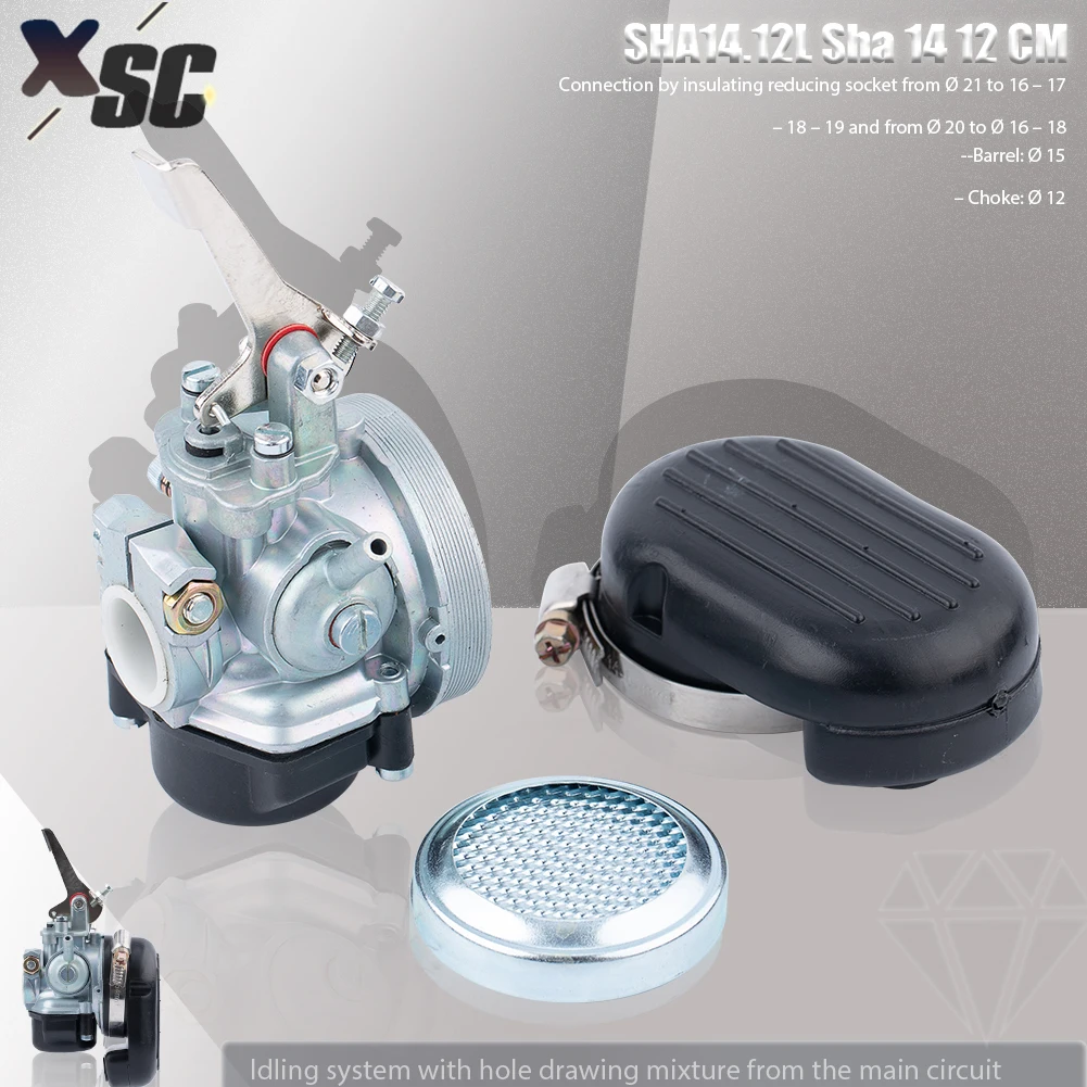 Carburador Dellorto SHA 14.12L para ciclomotor y scooter