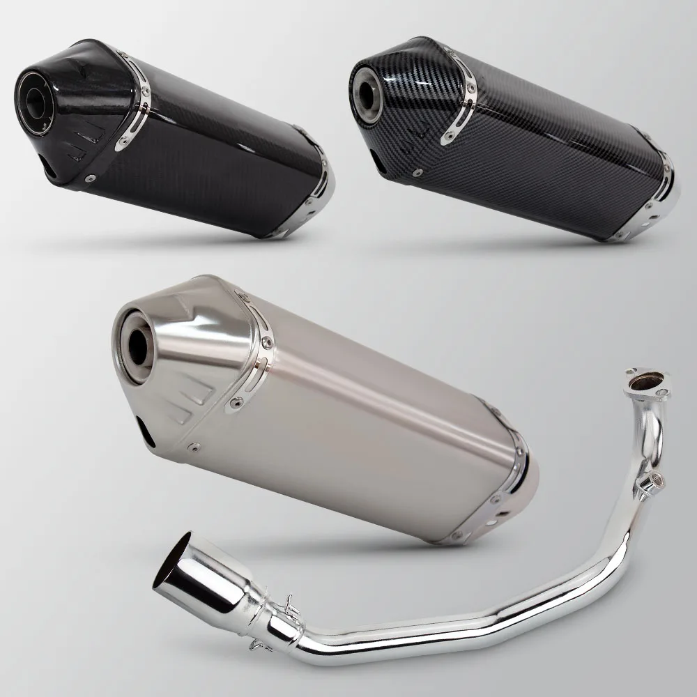 Universal para motor de tanque Yamaha Zuma GY6, 150CC, 200CC, 125CC, sistema completo de escape para patinete, silenciador de TRC-GP con tubo frontal DB Killer - imagen 5