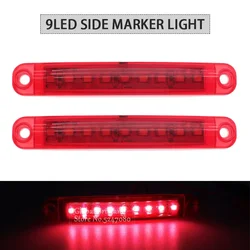 2 uds rojo 9LED autobús camión remolque camión 24V luces LED luz de posición lateral luz LED impermeable indicador trasero luz de estacionamiento
