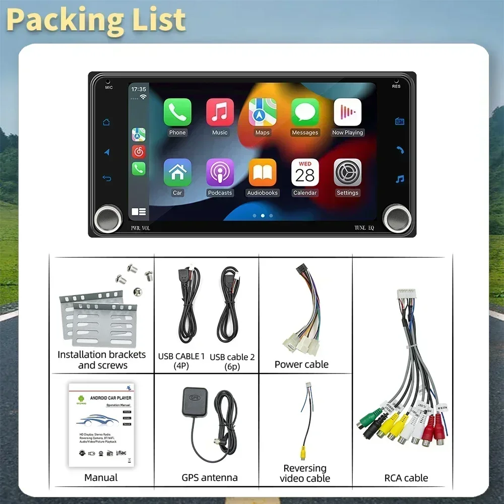 Radio 2DIN 7" CarPlay Android Auto para Toyota Corolla 2002-2007 - imagen 5