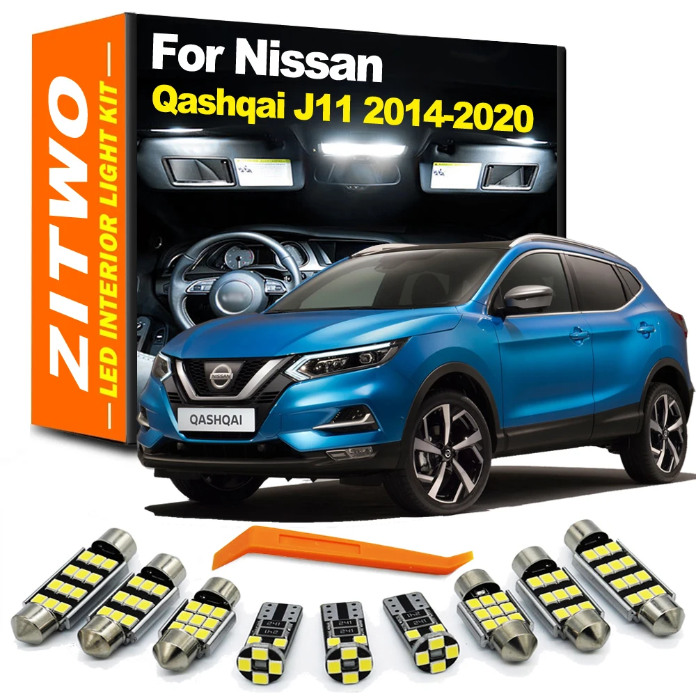 Bombillas LED Nissan Qashqai J11 lectura mapas y matrícula 2014-2020