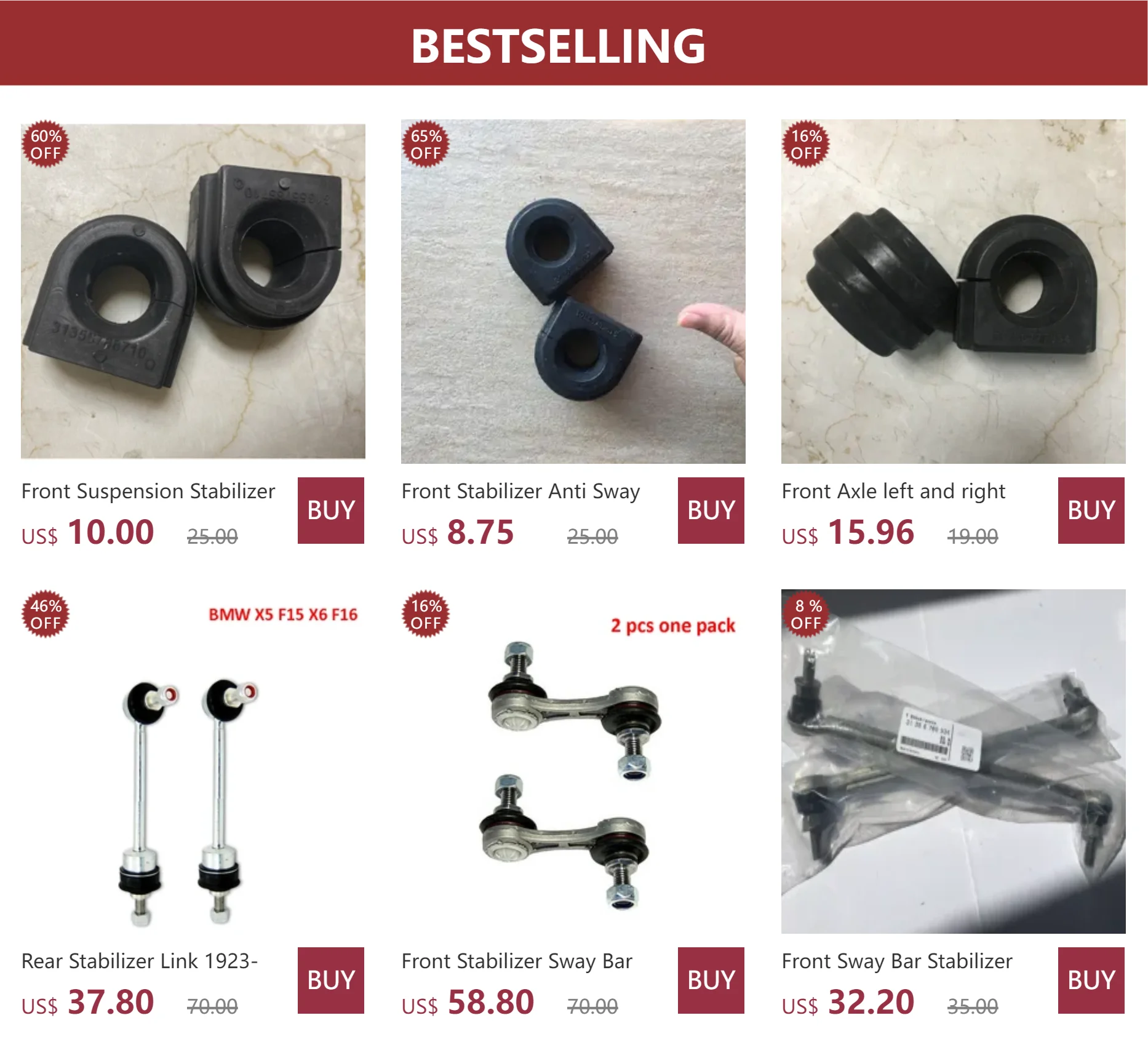 Buje estabilizador delantero para BMW serie 7