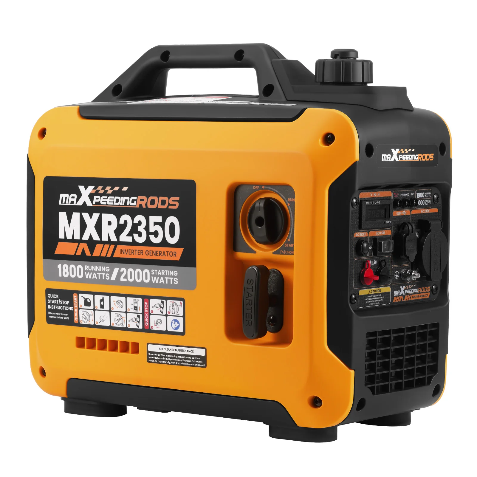 MAXPEEDINGRODS Generador Gasolina 2000W Silencioso Portátil para Camping