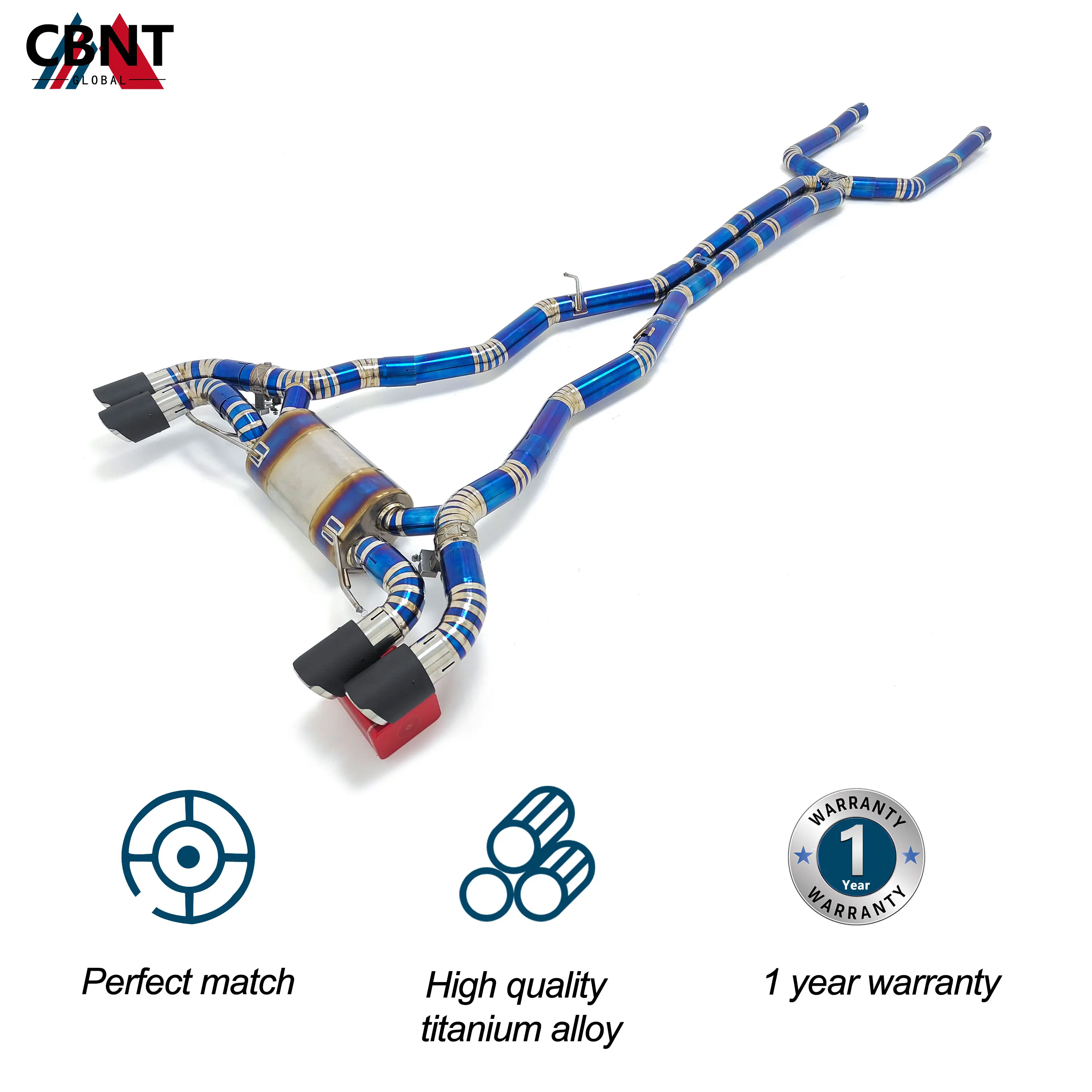 CBNT Tubo de escape catback Valvetronic de titanio para BMW F90 M5 - imagen 2