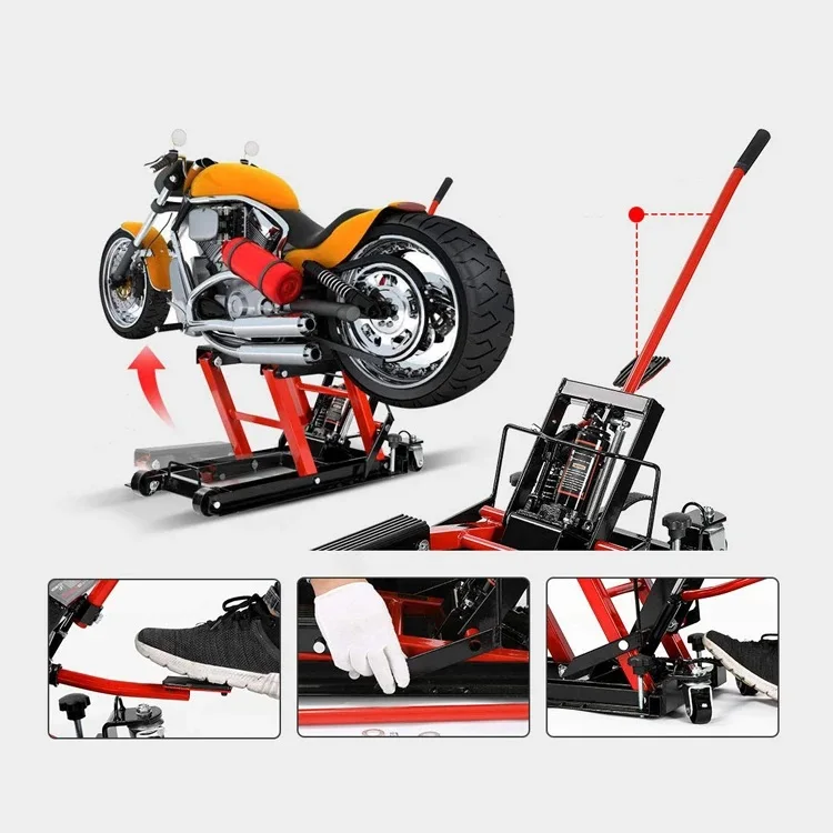 Elevador hidráulico de tijera para motocicleta, portátil y ajustable - imagen 4