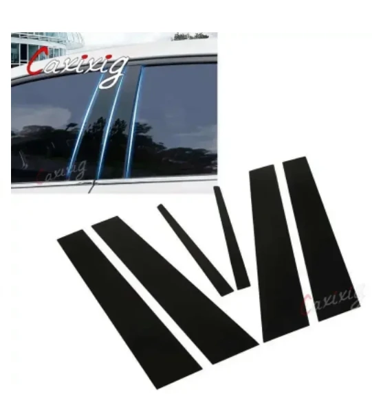 6 uds puerta ventana Pilar post embellecedor negro brillante piilar moldura pegatina cubierta reemplazo de coche para cadillac ats sedan 2014-2019 - imagen 5
