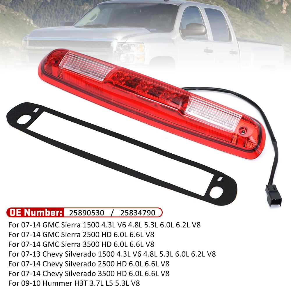 Tercera luz de freno LED para GMC Sierra y Chevrolet Silverado