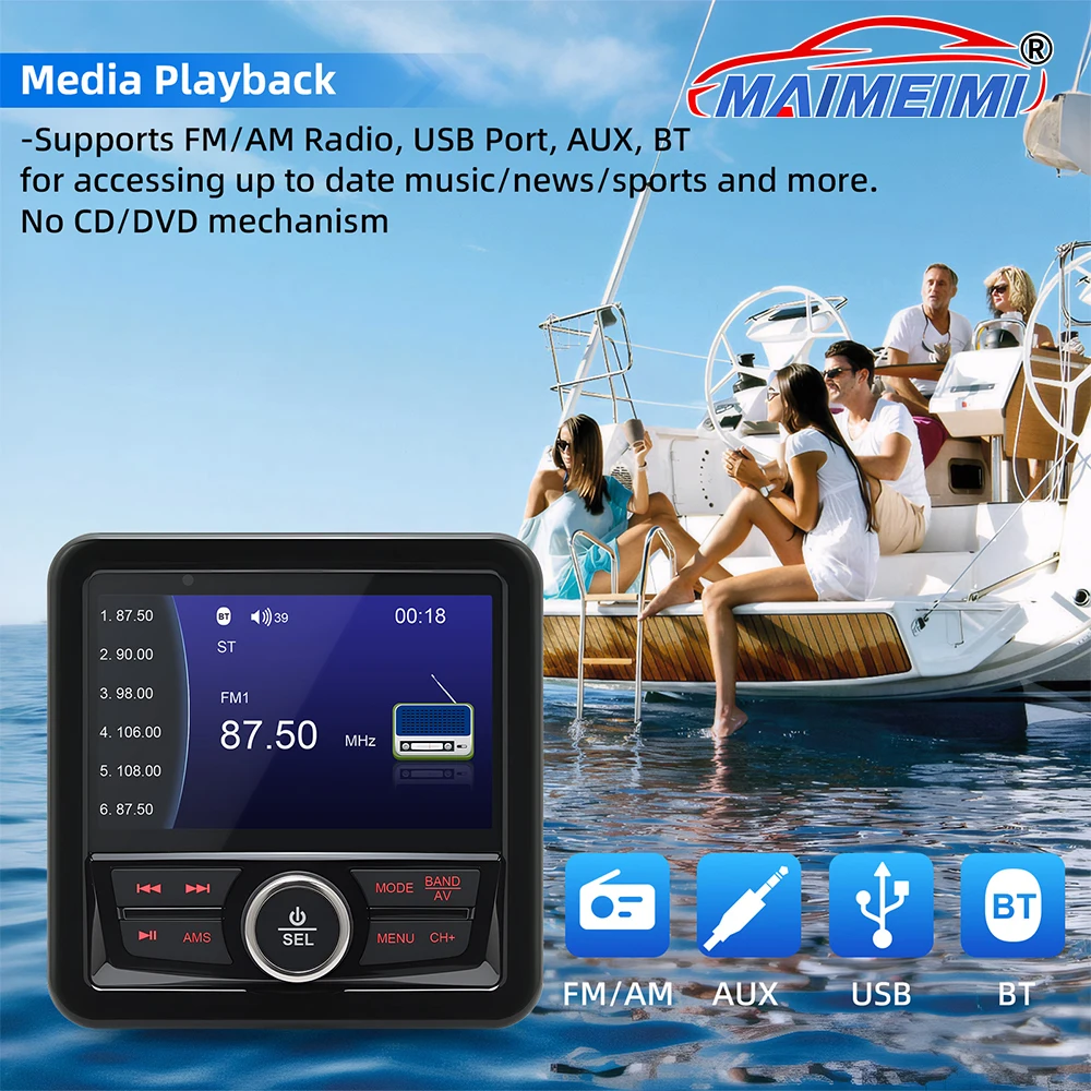 Radio marina Bluetooth impermeable para barco y yate - imagen 2