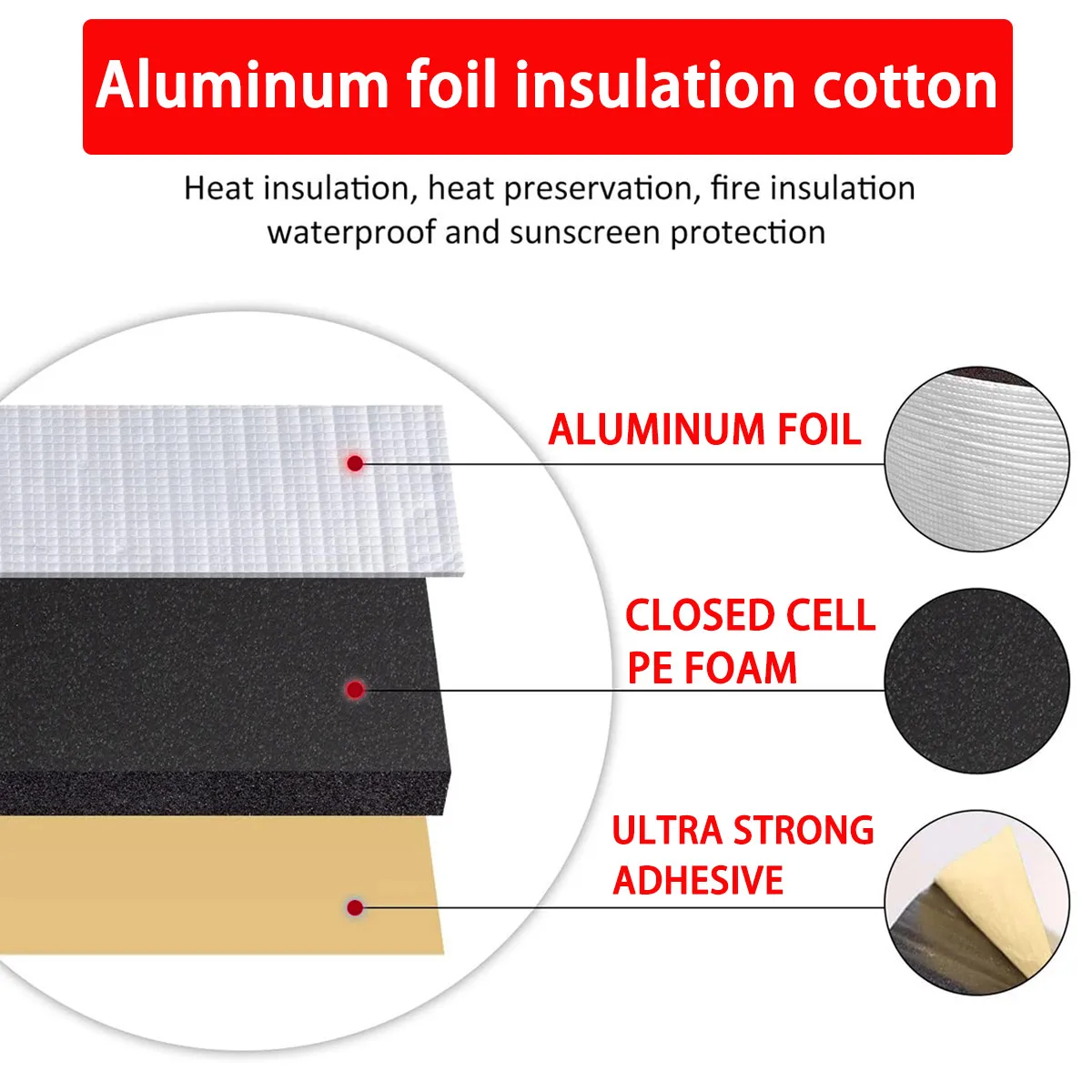 Estera de aislamiento térmico para coche, amortiguador de sonido de 5mm, estera aislante insonorizada para furgoneta, papel de aluminio, algodón insonorizado - imagen 3