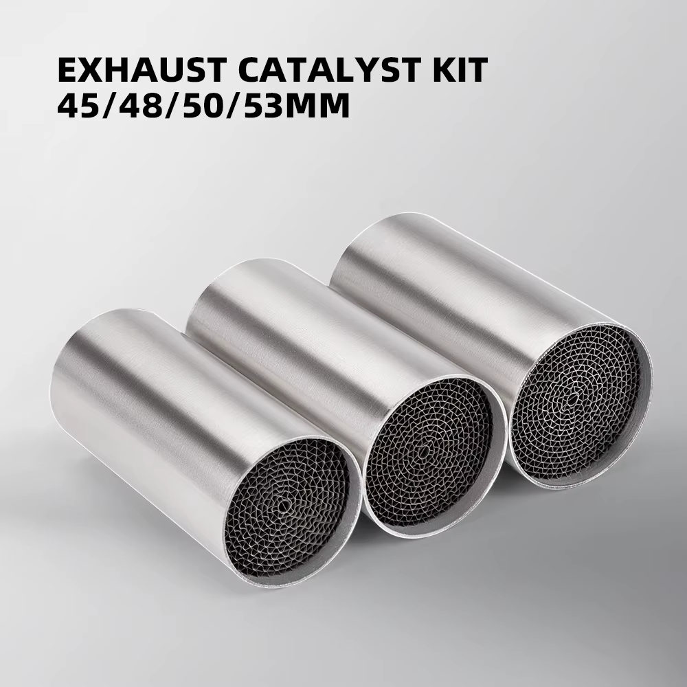 Silenciador de escape para moto con DB killer y catalizador frontal