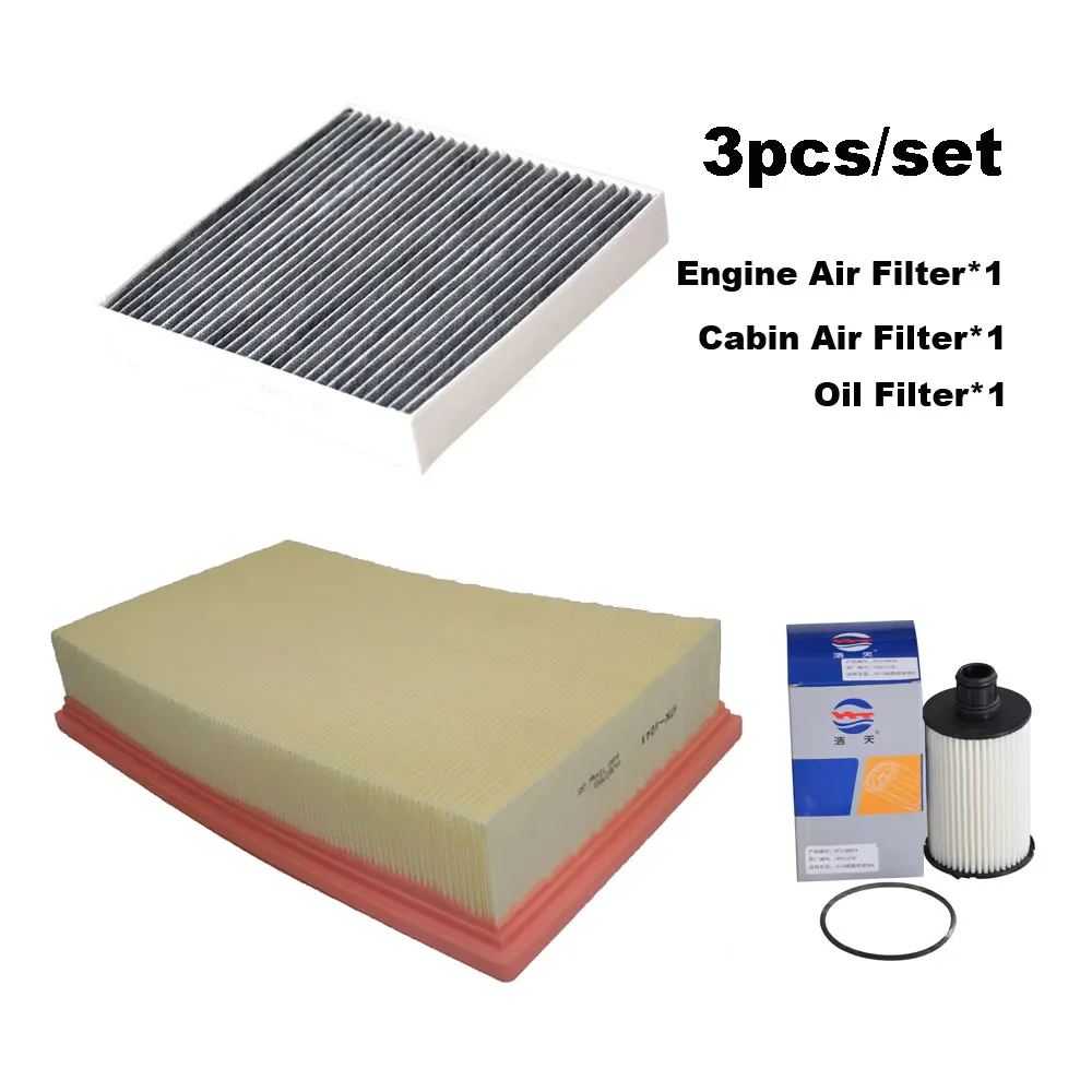 Juego de filtros de 3 uds para JAGUAR XF X250 3,0 T 5,0 T 5.0L XJ XJL X351 cabina de motor de coche A/C accesorios de filtro de aceite de aire AJ82766 02C2Z652
