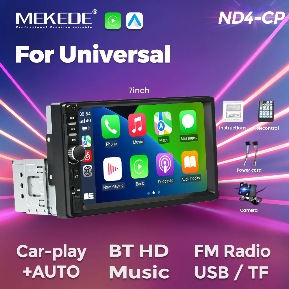 Radio multimedia MEKEDE 1 DIN con pantalla táctil de 7 pulgadas y Bluetooth