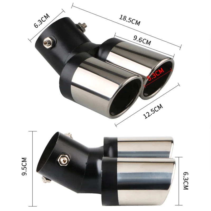 Embellecedor cola de escape doble salida acero inoxidable universal - imagen 5