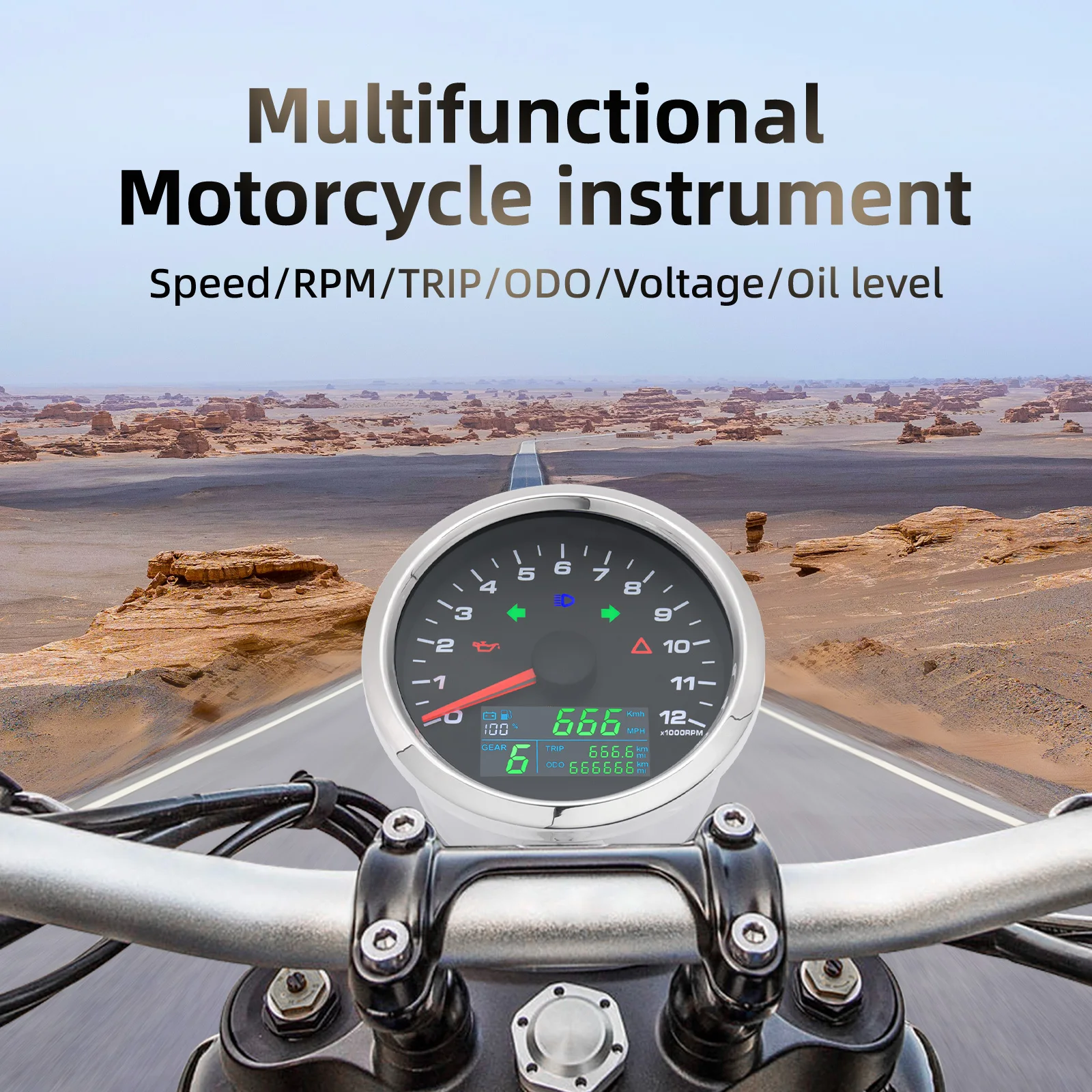 Medidor GPS multifuncional velocímetro tacómetro para coche y moto - imagen 3