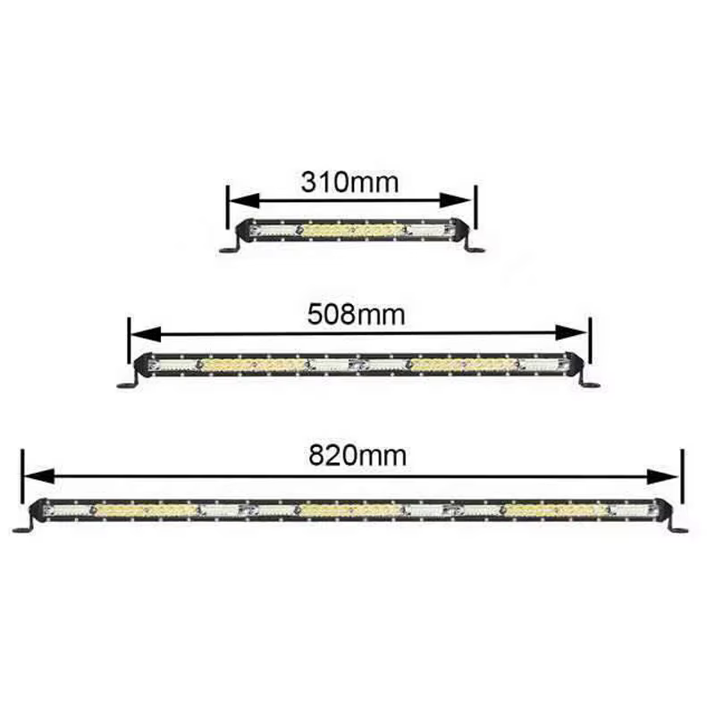 Barra faros LED 24V ultrafina, una fila, para camión y todoterreno - imagen 2