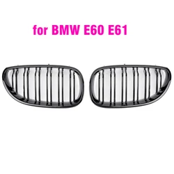 Parrilla frontal BMW Serie 5 E60 E61 negra brillante – doble listón