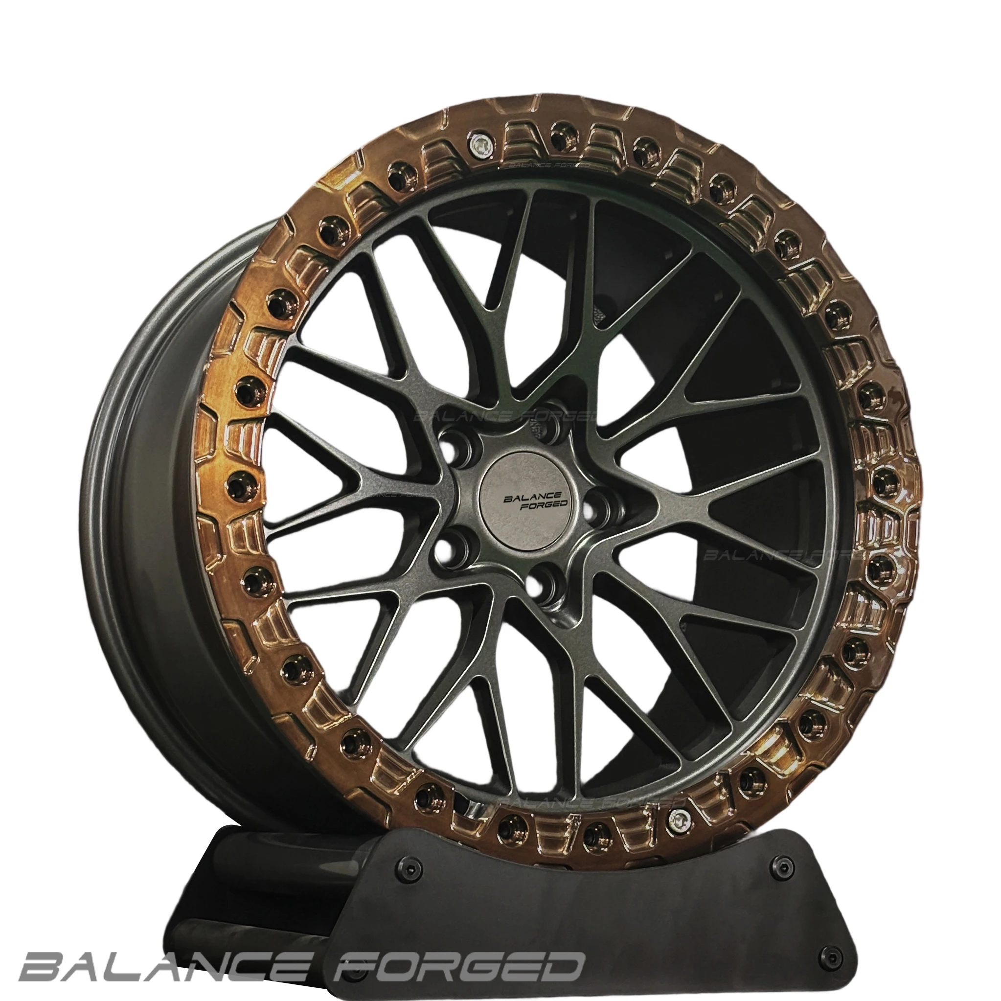 Equilibrio rueda forjada de 1 pieza 15 16 18 20 22 24 pulgadas llanta Jante Beadlock 5x114,3 5x130 6x139,7 para rueda de arrastre C8 C10 benz bmw - imagen 4