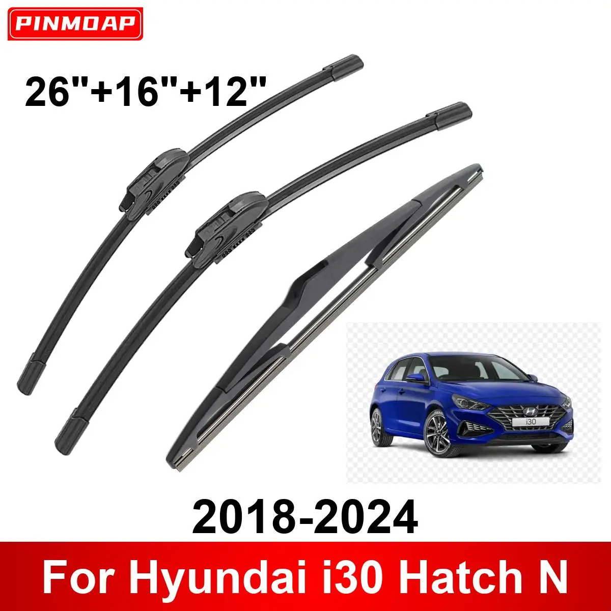 Limpiaparabrisas delanteros y traseros para Hyundai i30 N 2018-2024
