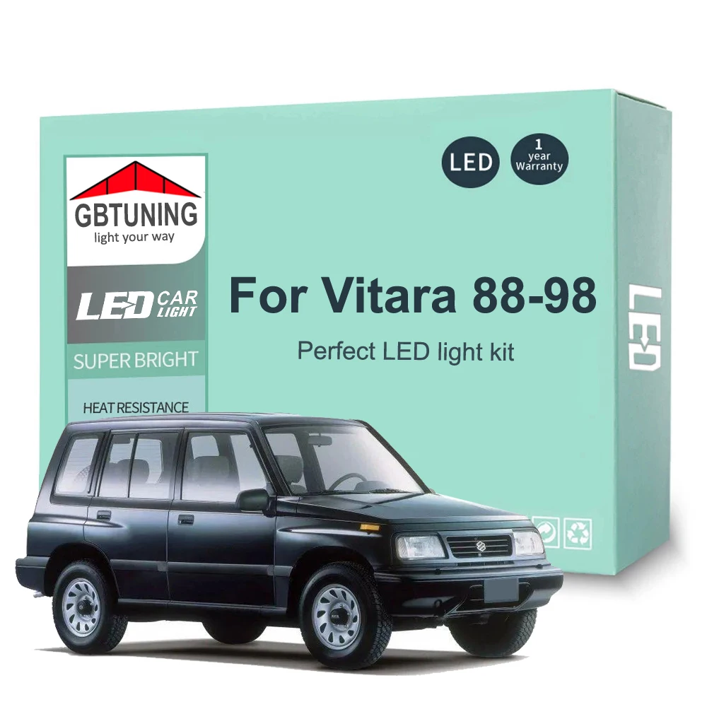 12 Uds bombilla LED Interior para Suzuki Vitara para Grand Vitara MK2 1999-2005 accesorios de coche lámpara de matrícula de cúpula Canbus