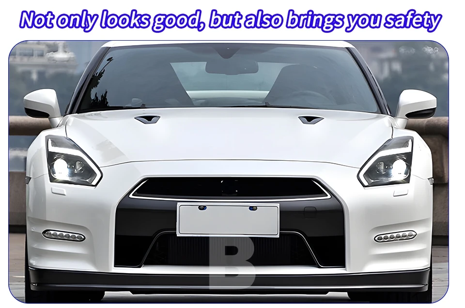 Faros delanteros Dual LED para Nissan GT-R vista frontal