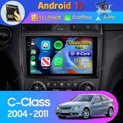 Radio Android 15 con CarPlay para Mercedes-Benz Clase C W203/W209