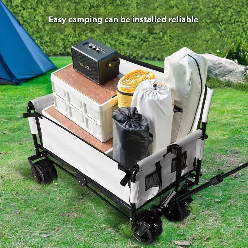 Carro plegable de pesca RV con ruedas grandes para exteriores