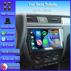 Radio multimedia Android 15 con CarPlay para SEAT Toledo 2015-2018