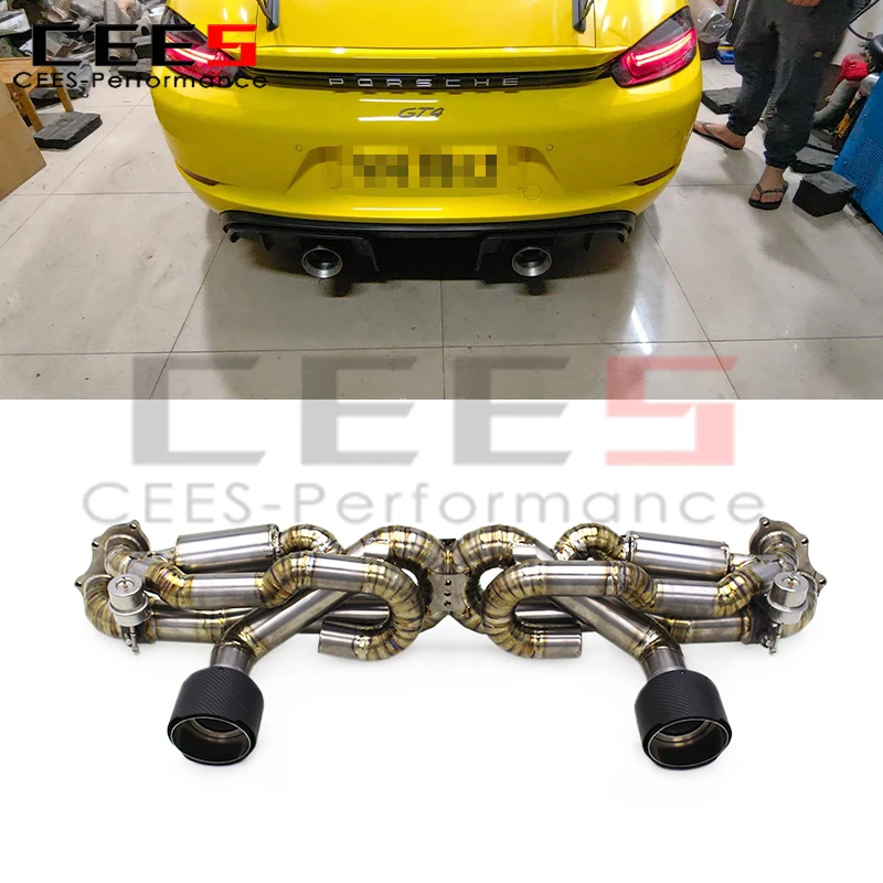 Escape deportivo con válvula para Porsche 718 Cayman GT4 4.0L – silenciador y tubo racing
