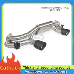 Escape catback fibra carbono doble salida Porsche 718 Cayman GT4 4.0L