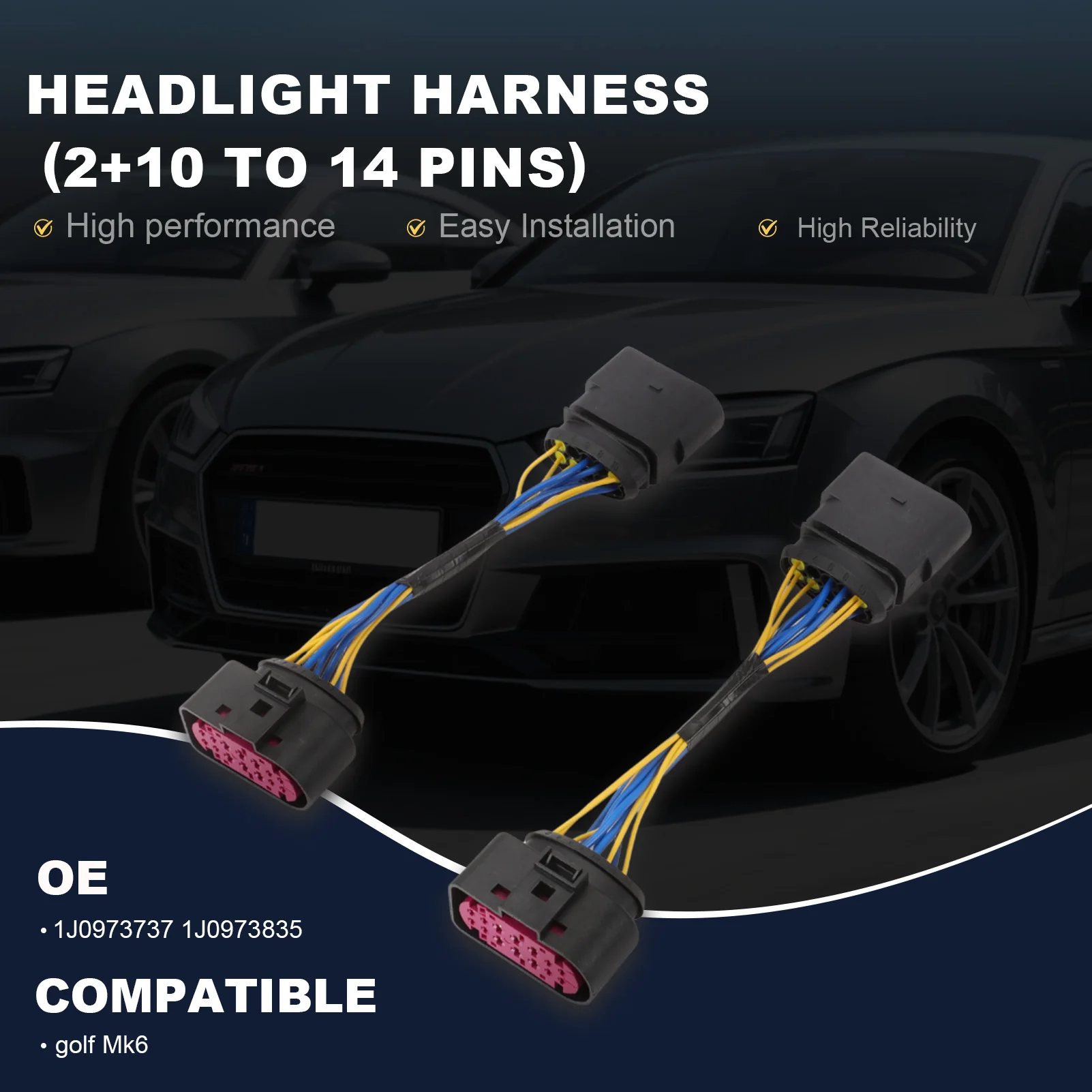 Conector faro xenón 10-14 pines Audi A1-A8 y Volkswagen Golf VI