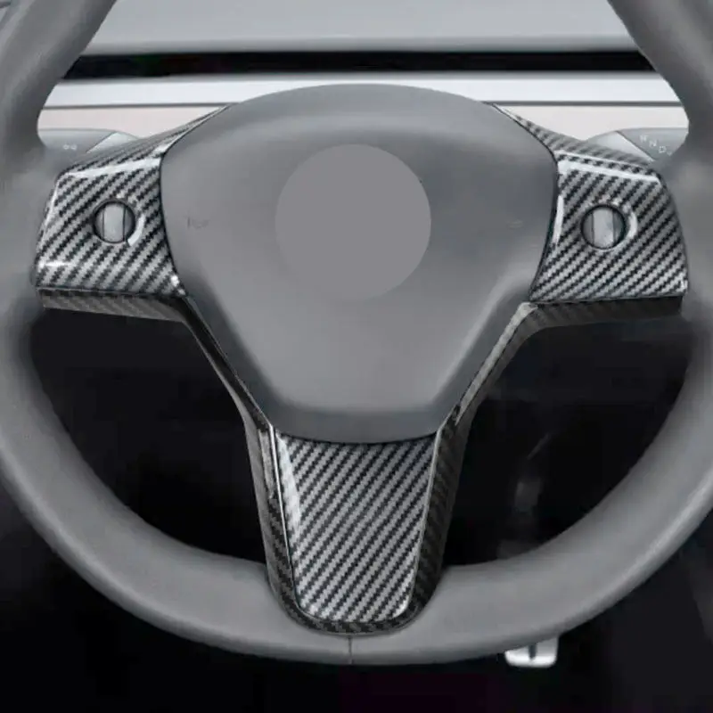 Embellecedor de fibra de carbono para botón de volante Tesla Model 3/Y