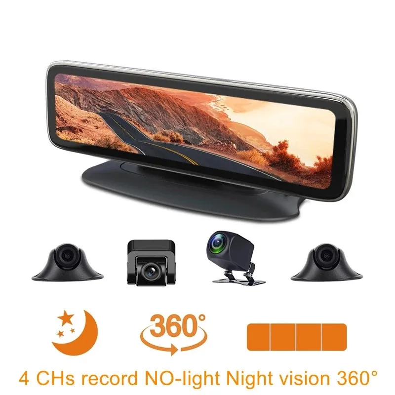 Espejo retrovisor con pantalla táctil de 12 pulgadas para coche