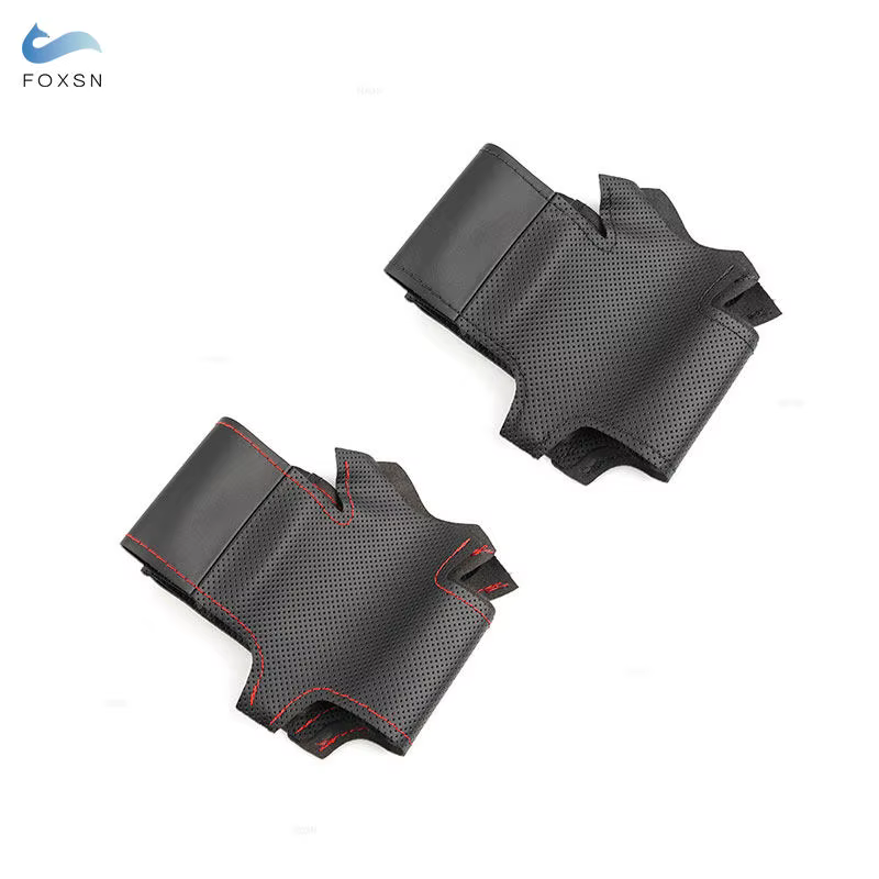 Para Volvo XC90 2004 2005 2006 2007 2008 2009 2010 2011 2012 2013 cubierta de volante de coche de cuero perforado cosida a mano embellecedora - imagen 2