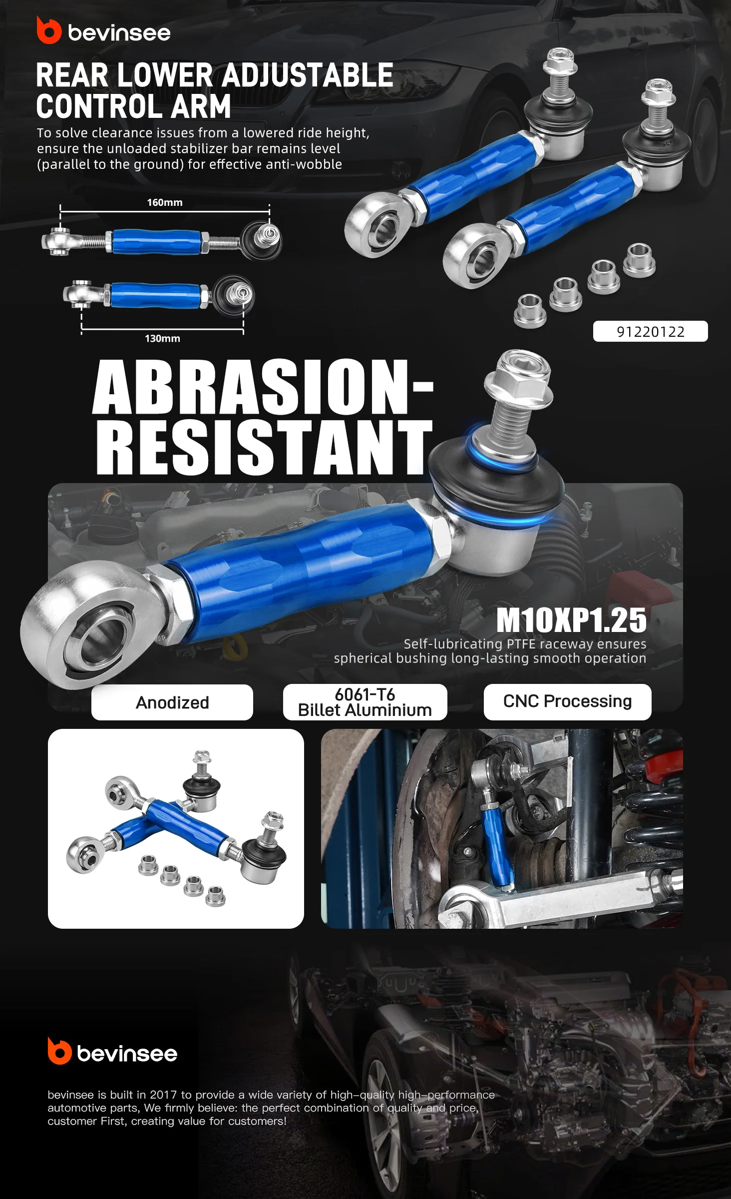 Kit de enlace de barra estabilizadora BMW en aluminio billet 6061